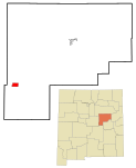 Guadalupe County New Mexico Incorporated and Unincorporated areas Vaughn Highlighted